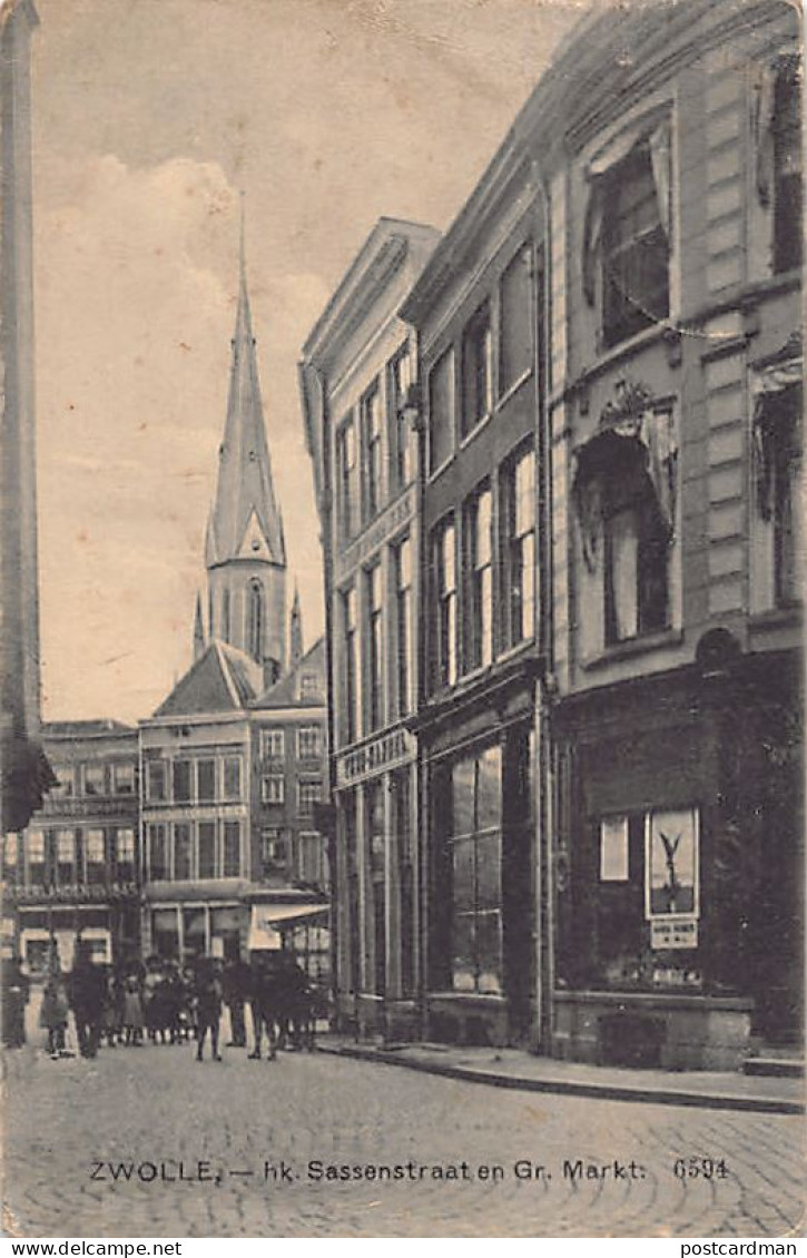 Nederland - ZWOLLE - Hk. Sassenstraat en Groete Markt