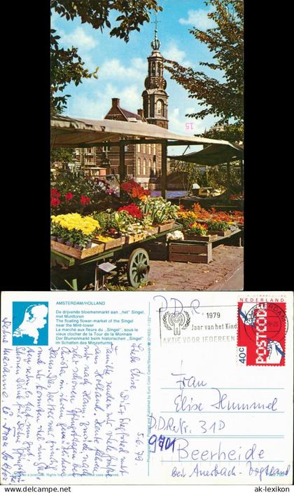 Amsterdam Amsterdam Bloemenmarkt aan het Singel, Blumen-Markt 1979
