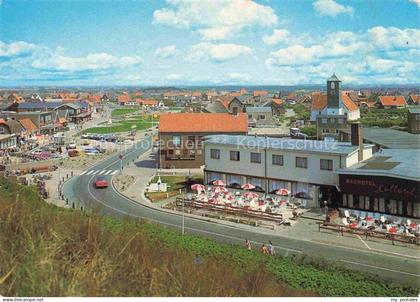 Callantsoog Schagen Noord-Holland NL Dorpsplein Badhotel Terrasse Kirche Dorf St