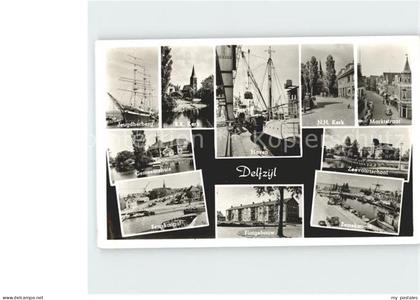 Delfzijl Jeugdherberg Kerk Haven Marktstraat Gemeentehuis Zeevaarrschool Eemskan