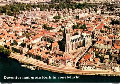 Deventer met grote Kerk in vogelvlucht