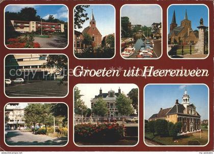 Heerenveen Teilansichten Kirche Kanal Gebaeude