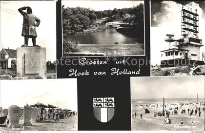 Hoek van Holland Monument Strand Witte Brug in Bosjes