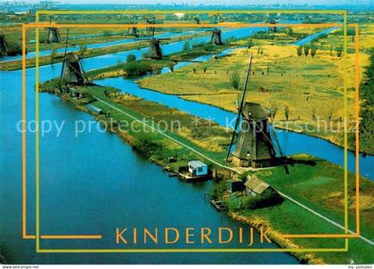Kinderdijk Windmuehlen Wasserstrassen