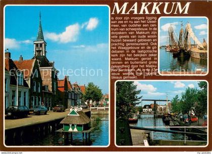 Makkum Ort am Ijsselmeer Hafen Kanal Innenstadt Kirche