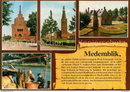 Medemblik Stadtzentrum Kirche Burg Radboud Fischerboot