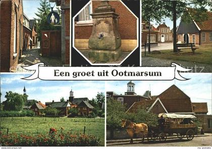 Ootmarsum Teilansichten Brunnen Planwagen