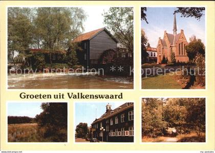 Valkenswaard Teilansichten Muehle Wasserrad Kirche Landschaft Waldpartie