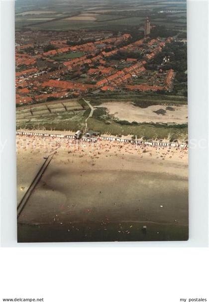 Westkapelle Netherlands Dorp en strand Fliegeraufnahme