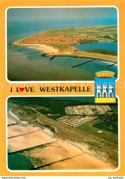 Westkapelle Netherlands Panorama met kreet Strandgezicht luchtopname
