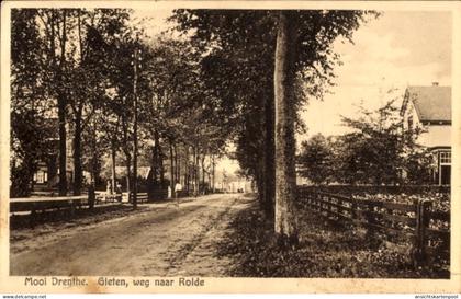 CPA Gieten Drenthe Niederlande, Road to Rolde