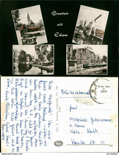 Postkaart Edam-Edam-Volendam Mehrbildkarte mit 4 Ortsansichten EDAM 1955