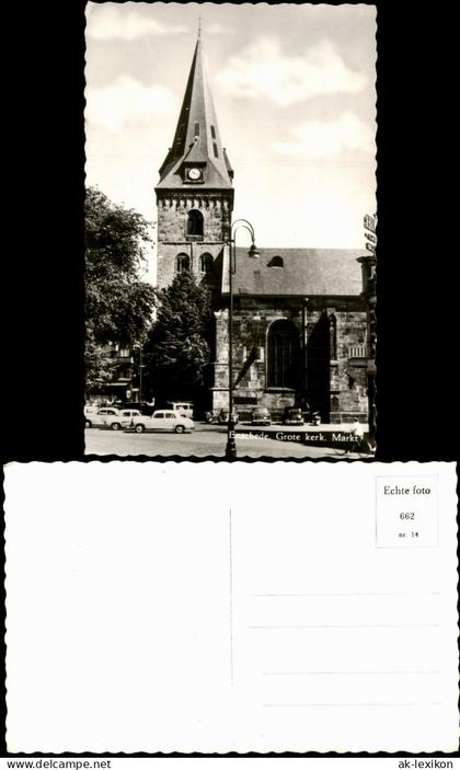 Enschede Enschede (Eanske) Grote Kerk am Marktplatz mit Automobilen 1960