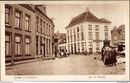 CPA Hattem Gelderland Niederlande, Markt