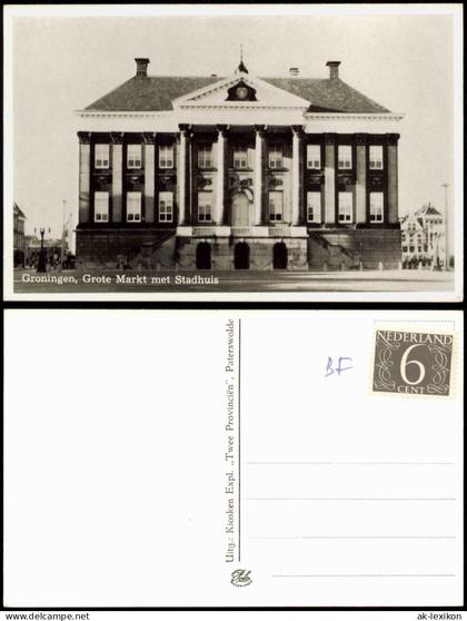 Postkaart Groningen Grote Markt met Stadhuis 1960