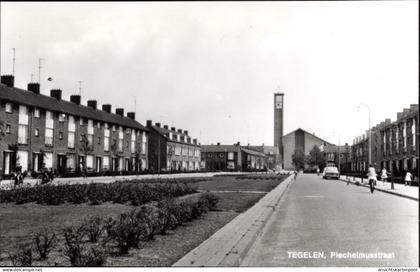CPA Tegelen Limburg, Plechelmusstraat, Reihenhaussiedlung, Kirche