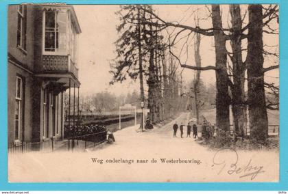 NEDERLAND prentbriefkaart Weg Onderlangs naar de Westerbouwing 1902 Oosterbeek - Amsterdam
