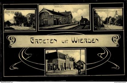 CPA Wierden Overijssel, Zwolsche Weg, Station, Stationsweg