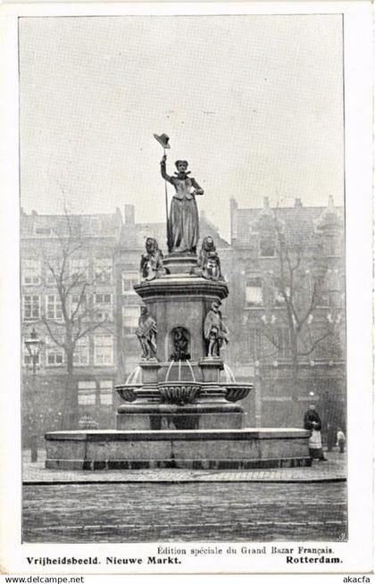 CPA AK ROTTERDAM Vrijheidsbeeld Nieuwe Markt NETHERLANDS (604817)