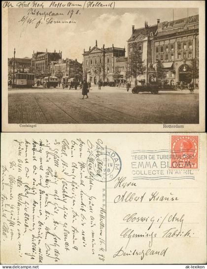 Postkaart Rotterdam Rotterdam Coolsingel - Straßenbahn 1928
