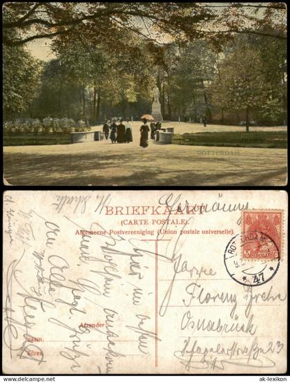 Postkaart Rotterdam Rotterdam Follens Standbild im Park, Rotterdam 1904