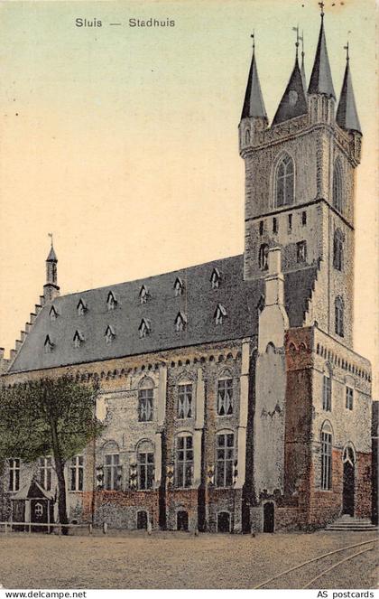 B675 Netherlands Sluis Stadhuis vintage postcard