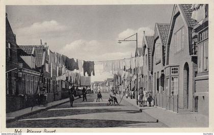 Niederlande Urk – Nieuwe Buurt – gelaufene Ansichtskarte 1938 mit niederländischer Frankatur