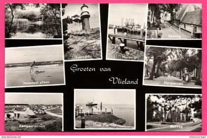 Groeten van Vlieland - Kampeerterrein - Vuurtoren - Badweg - Phare - Port - Bateaux - Multivues - VAN LEER'S - 1966