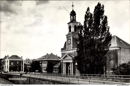 CPA Waddinxveen Südholland, Straßenpartie mit Kirche