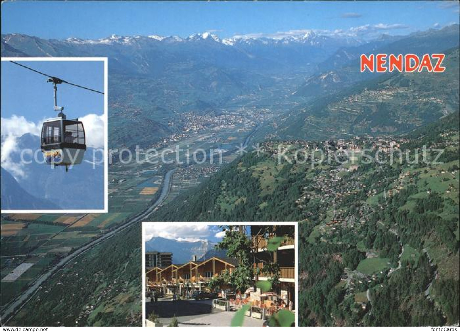 Nendaz Station Vallee du Rhone Alpes bernoises Luftseilbahn