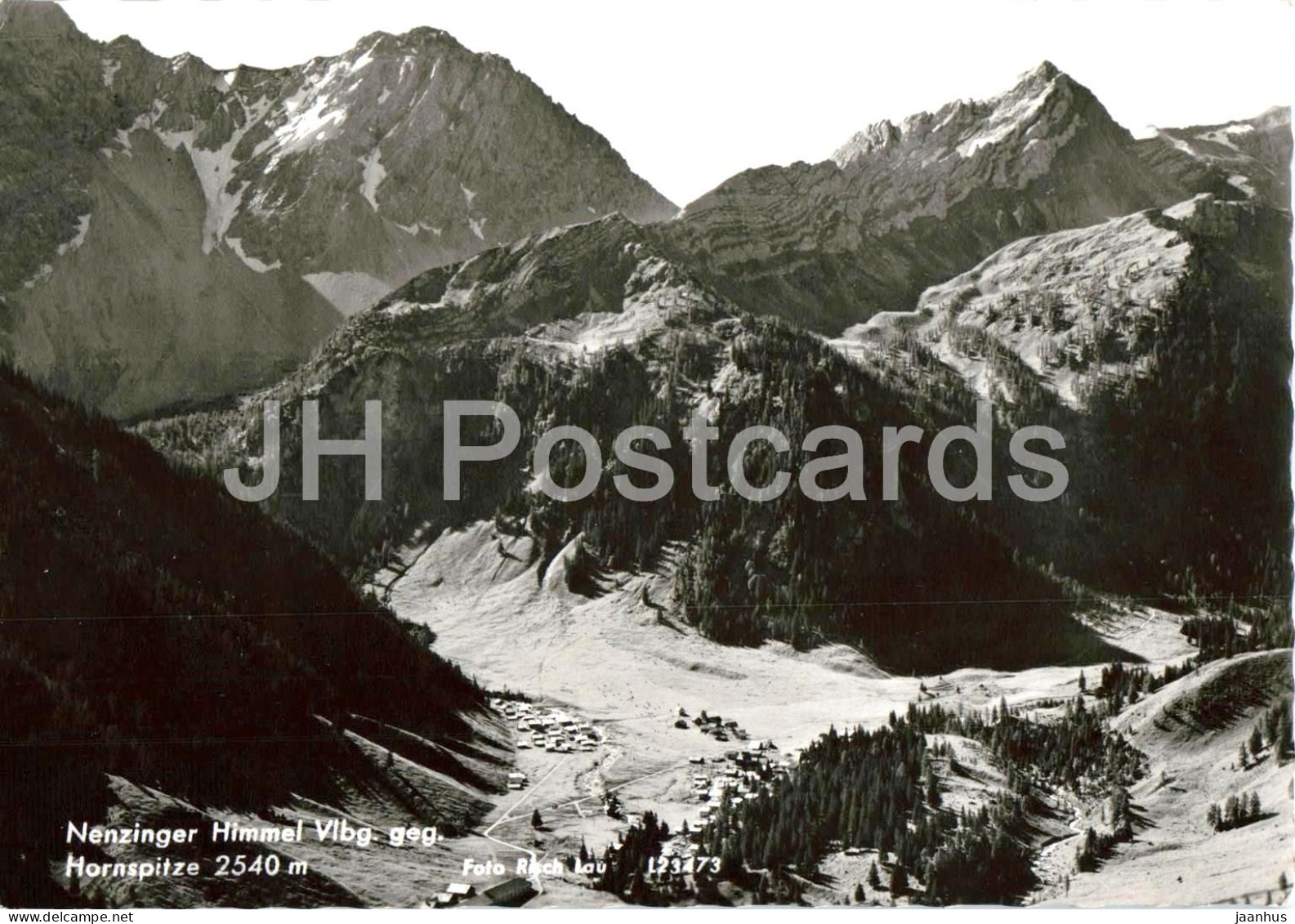 Nenzinger Himmel - Vlbg. geg. Hornspitze 2540 m - Vorarlberg - mountain panorama - 123473 - 1969 - Austria - used