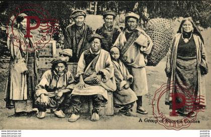 NEPAL // Népal. A GROUP OF BHOOTIA COOLIES