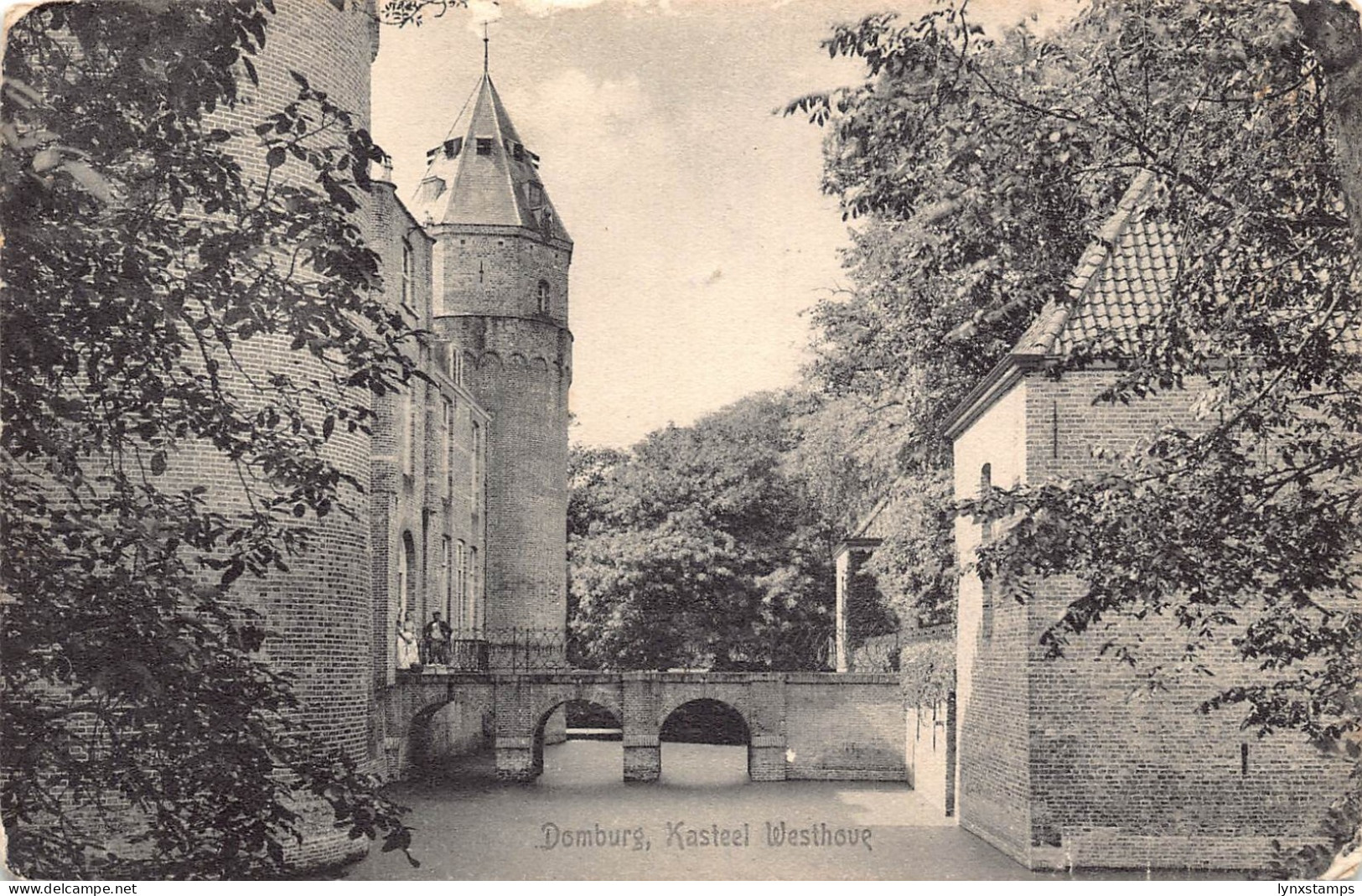 Netherlands 1917 WWI Domburg Kasteel Westhove Castle field postcard