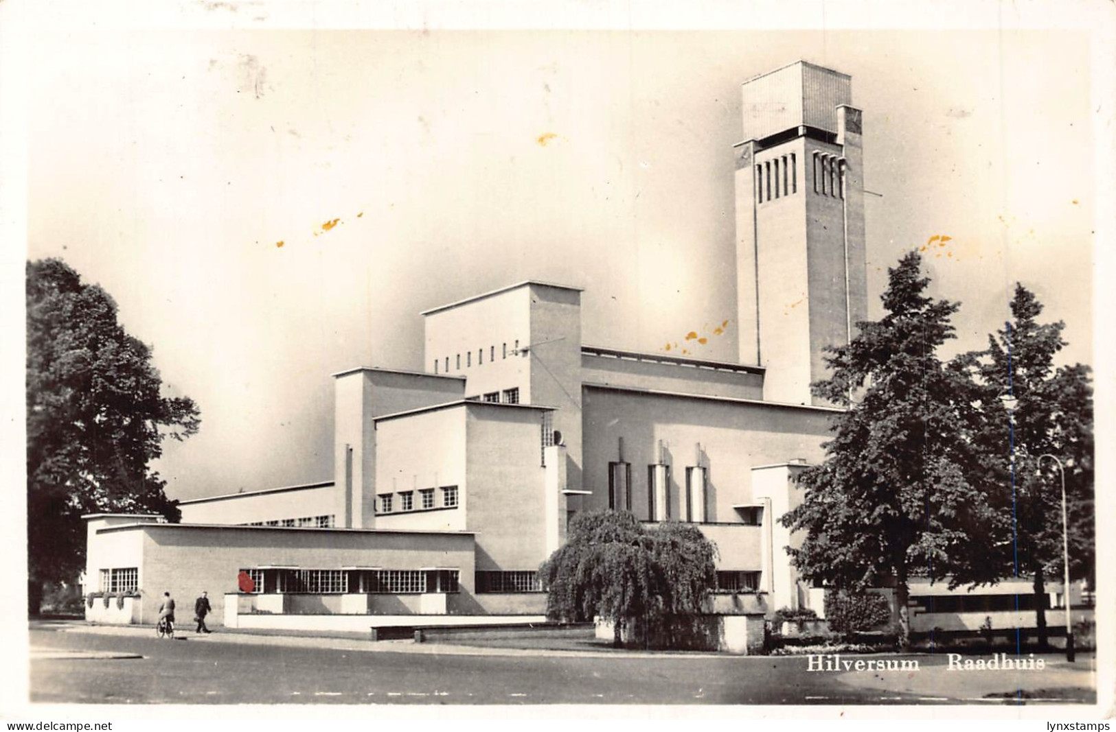 Netherlands 1957 Hilversum Raadhuis vintage postcard