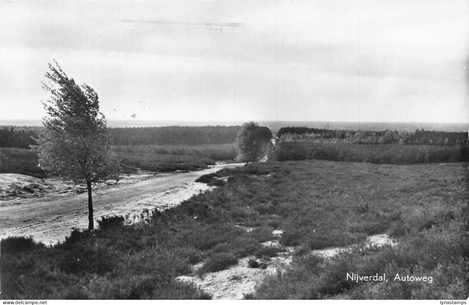 Netherlands Nijverdal Autoweg Road vintage postcard
