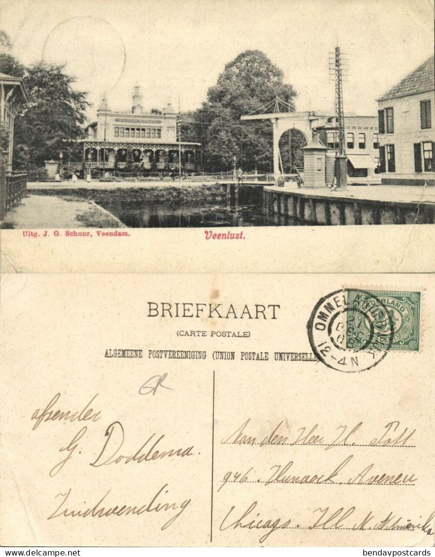 Netherlands, VEENDAM, Societeit Veenlust (1908) Postcard