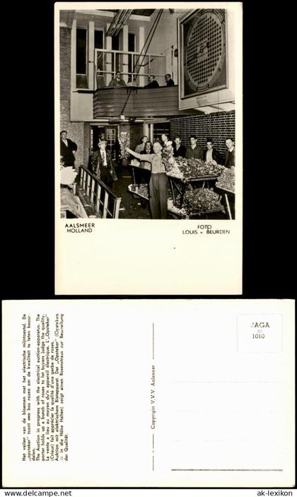 Postkaart Aalsmeer Blumenversteigerung mit elektrischer Auktionsuhr 1955