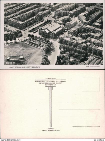 Postkaart Amsterdam Amsterdam Luftbild Konzertgebäude 1935