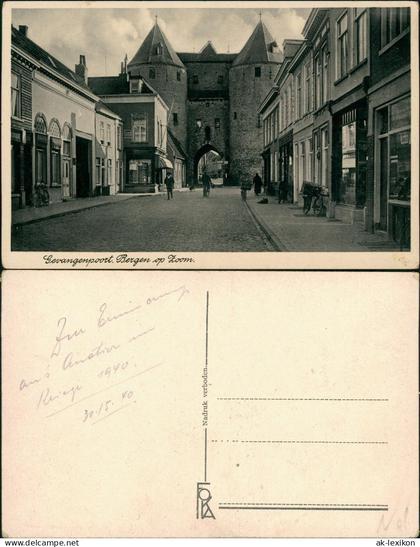 Postkaart Bergen op Zoom Gevangenpoort. Straßenpartie 1940