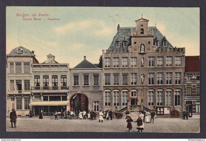 Vintage Postcard Netherlands Bergen op Zoom Great Market Readhuis 1908