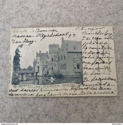 Boxtel (N - Br.) Kasteel van Stapelen 1900 met Klein Rond Stempel Boxtel Station