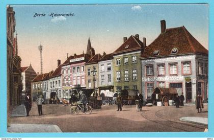 NEDERLAND prentbriefkaart Breda Havermarkt 1923 Stavenisse naar St Annaland