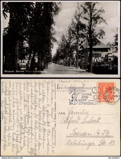 Postkaart Bussum Nieuwe Hilversumscheweg 1934