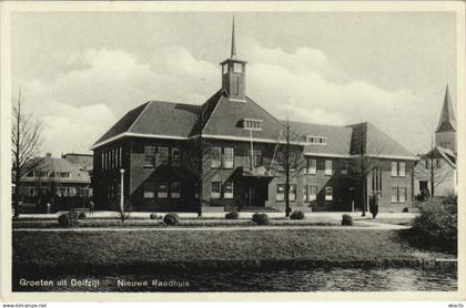 CPA Delfzijl Groeten uit Delfzijl Nieuwe Raadhuis NETHERLANDS (728355)