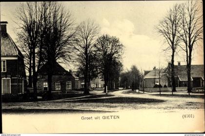CPA Gieten Drenthe Niederlande, Dorfpartie