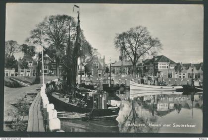 ENKHUIZEN vintage postcard Haven met Spoorstraat Netherlands