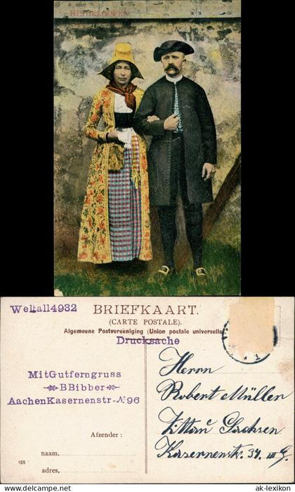 Hindeloopen Friesland Mann und Frau in Tracht 1913  Holland Niederlande