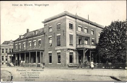 CPA Wageningen Gelderland Niederlande, Hotel De Wereld