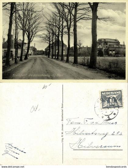 Nederland, GOOR, Kruispunt Deldenscheweg (1946) Ansichtkaart