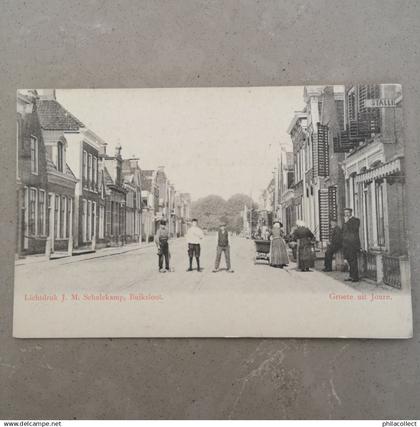 Joure (Frl.) Groete uit  Veel Volk ca 1900 Schalekamp  Topkaart